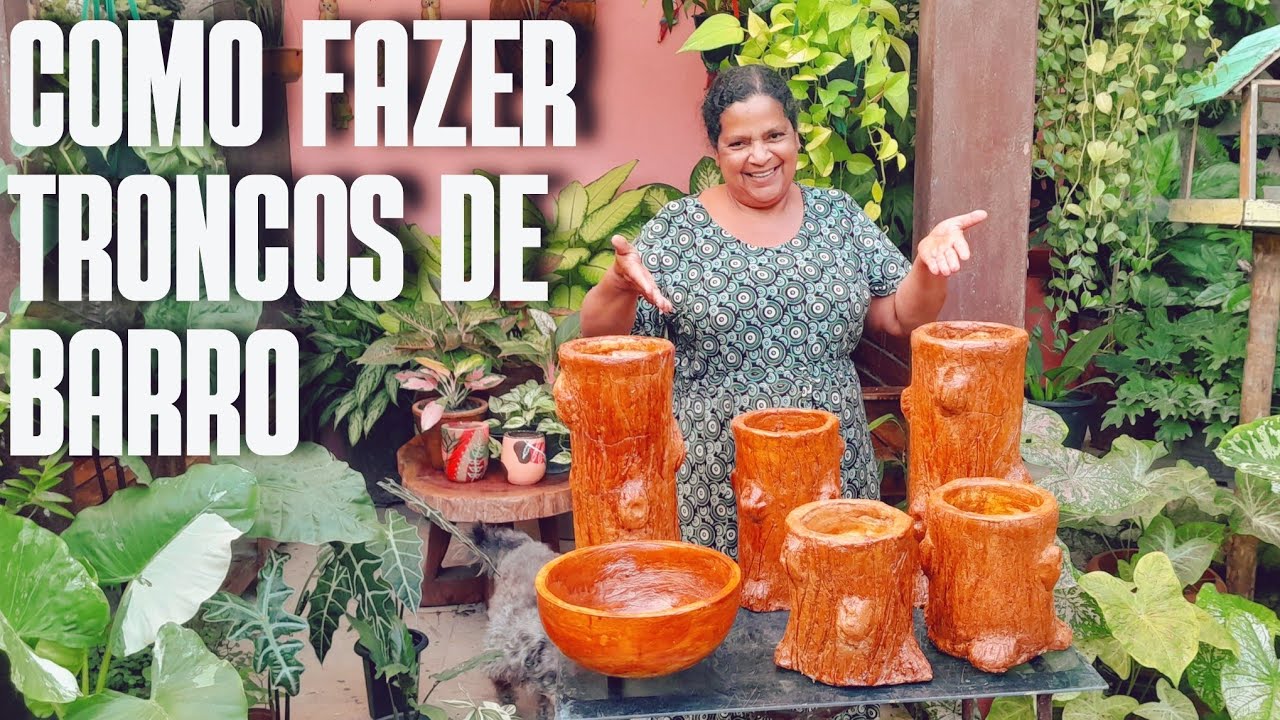 COMO FAZER VASOS DE BARRO EM FORMATO DE TRONCOS EM CASA: FÁCIL E BARATO ...