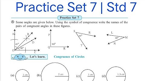 Practice set 7 |L-1 Geometrical construction | Std 7 Maths