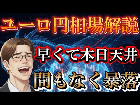 【FX】ユーロ円　早ければ本日天井！暴落に備えろ！