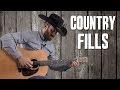 Country rhythm guitar fill riffs up the neck with 1st position scales  easy guitar lesson tutorial