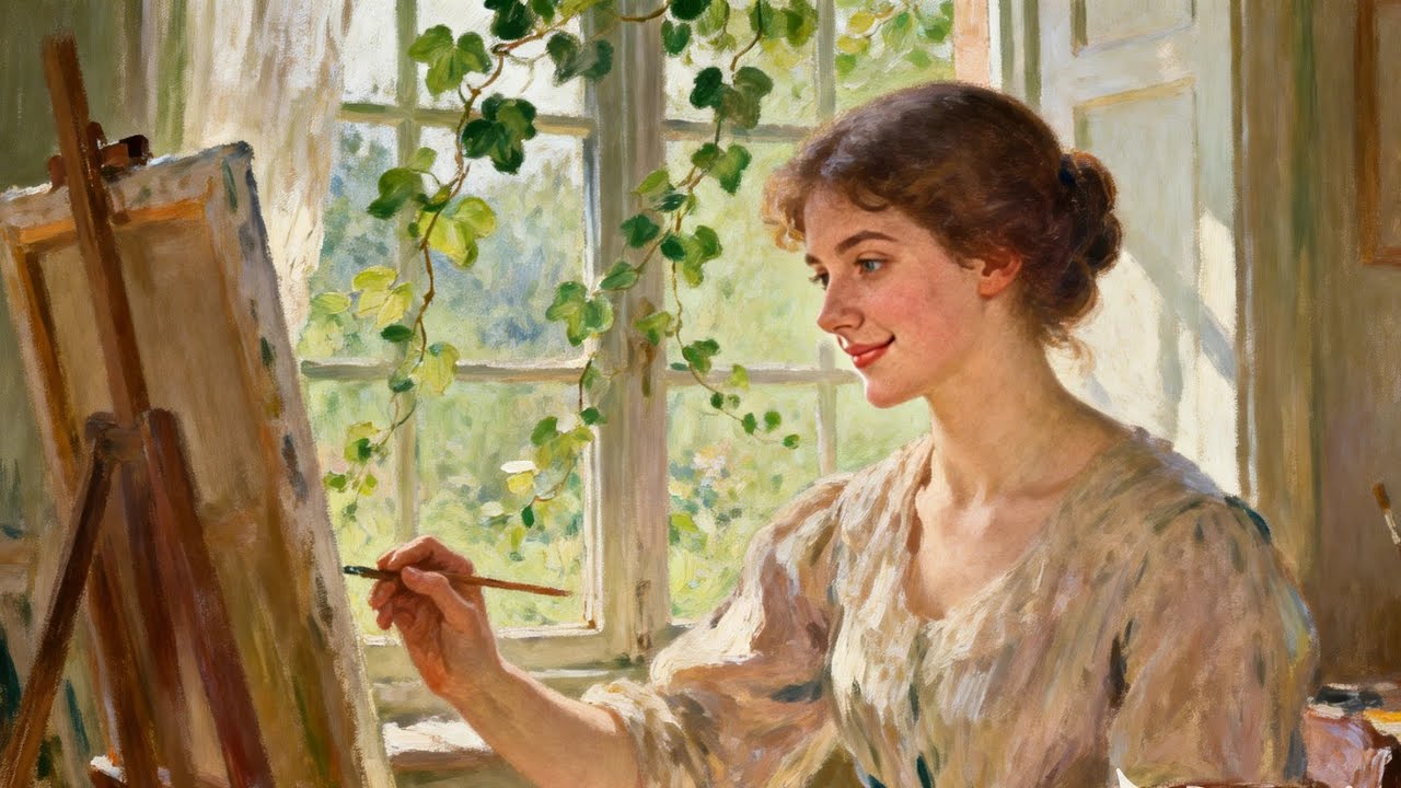 Visual Poems in the Art Style of Renoir 🎨| Artistic Moments of a Beautiful Young Woman in Nature