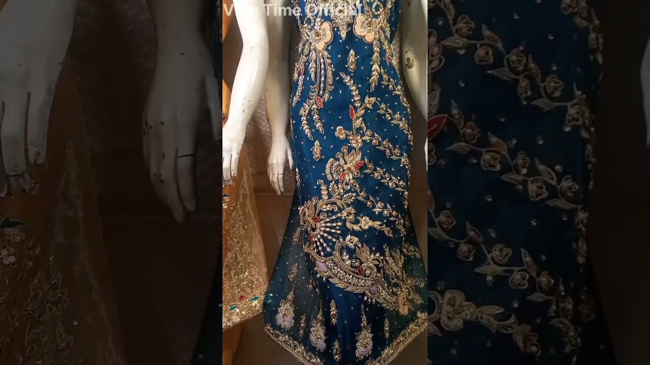 Deep Zinc Dress with Elegant Gold Zari work Yashfa zari Cont0310