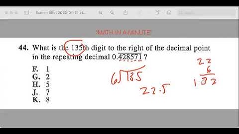 REPEATING DECIMALS ON THE ACT