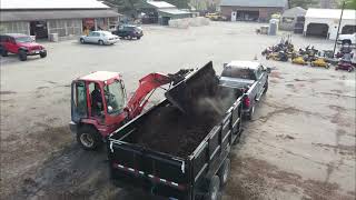 Loading Dump Trailer with Mulch