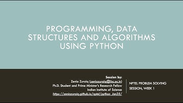 [NPTEL: noc25_cs59] Programming, Data Structures And Algorithms Using Python, Week 1