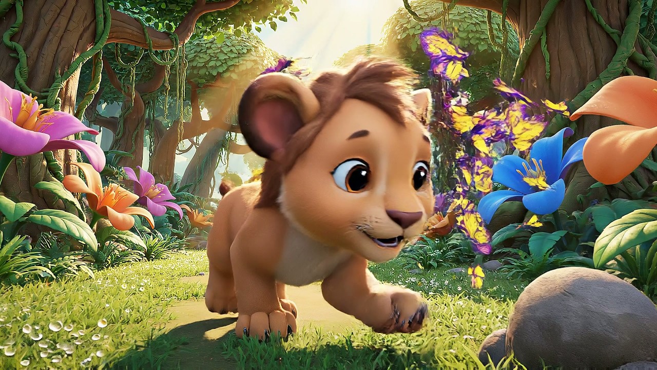 Lion Song for Kids 🦁 | Lion Roaring in Forest Adventure | Nursery