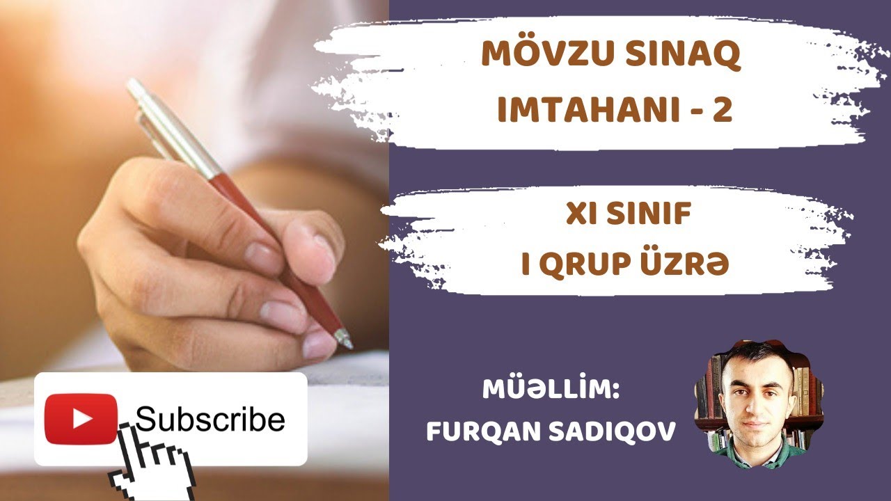 MÖVZU SINAQ İMTAHANI-2 | XI sinif | I qrup üzrə | Kimya suallarının izahı.