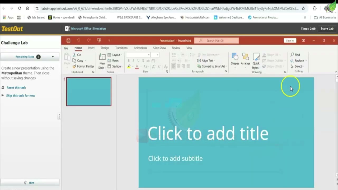 PPTTページ Office Pro 6.2.5 Challenge Lab testout - YouTube