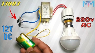 12v to 220v AC inverter using 13003 transistor|make a AC inverter circuit with transistor at home.