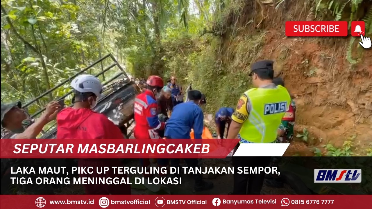 LAKA MAUT, PIKC UP TERGULING DI TANJAKAN SEMPOR, TIGA ORANG MENINGGAL DI LOKASI