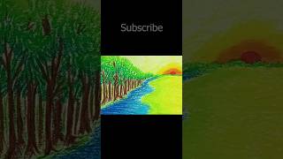 FOREST SCENERY Drawing With Oil Pastel Colors #satisfying FOREST SCENERY Drawing With Oil Pastel Colors #satisfying