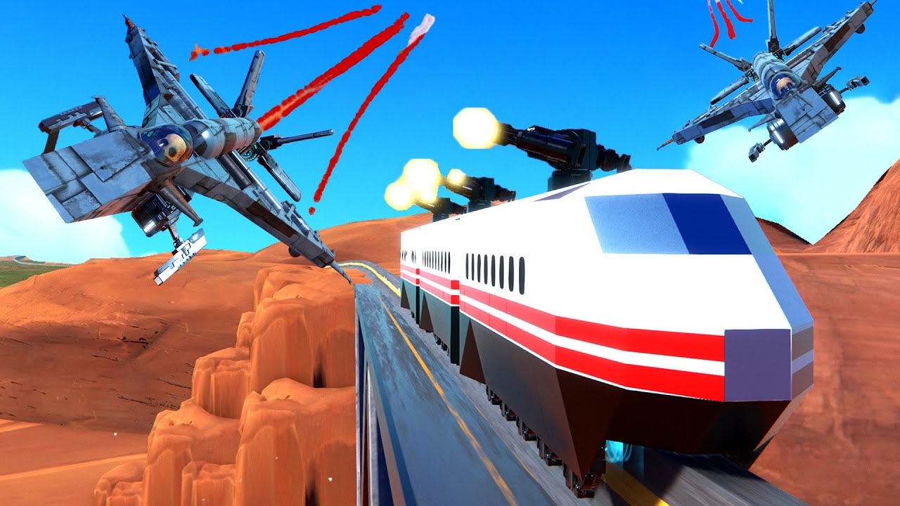 2 FIGHTER PLANES Chase Down 1 ANTI-AIR TRAIN!