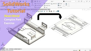 SolidWorks Sheet Metal| Complex Part Design| Sheet Metal Exercise #solidworks #solidworkstutorial