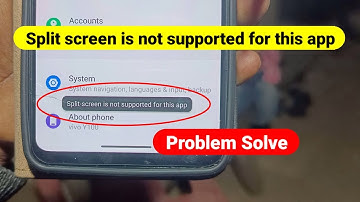 Split Screen Mode Is Not Supported For Settings | Split Screen Not Supported Vivo