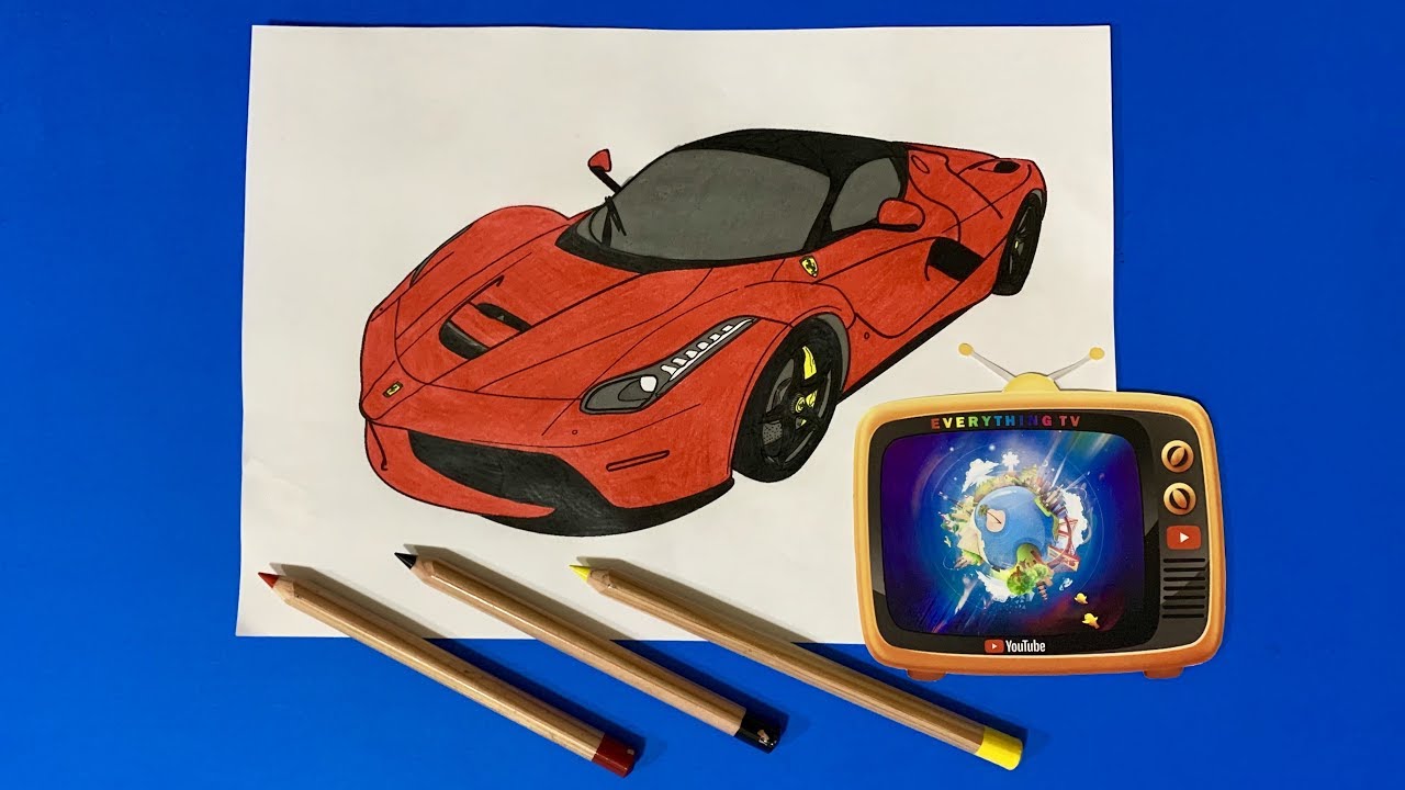 Ferrari Laferrari Drawing And Coloring Youtube