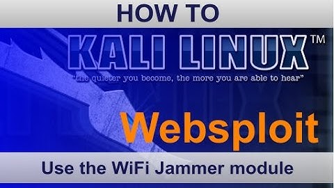 Websploit Wifi Jammer in Kali Linux