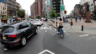 Cycling in NYC from Wall Street, Manhattan to Williamsburg, Brooklyn during Rush Hour