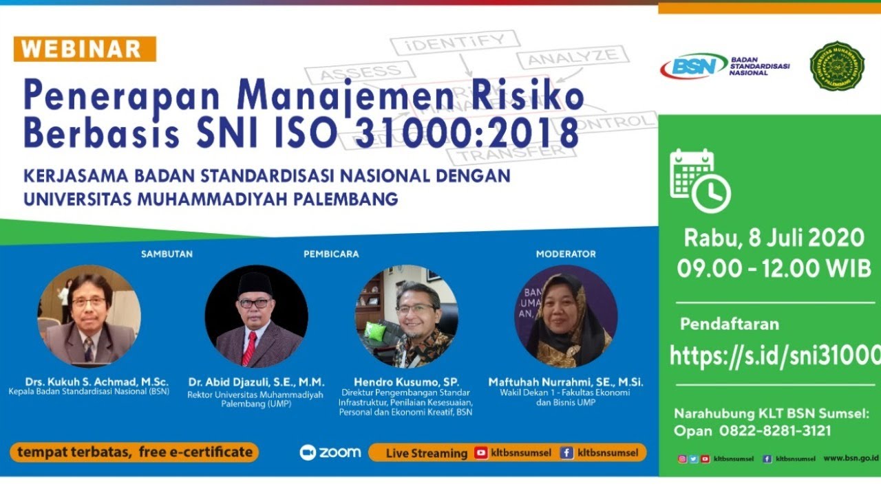 Webinar Penerapan Manajemen Risiko Berbasis SNI ISO 31000:2018 - YouTube