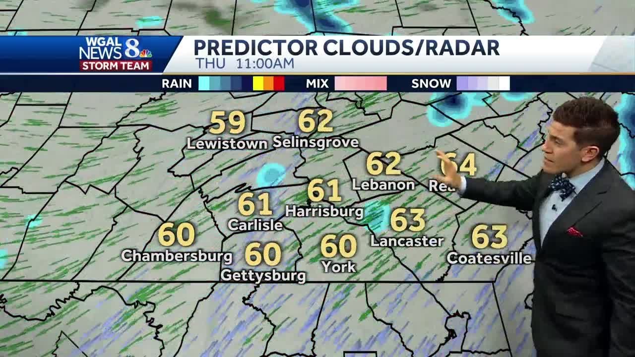 Gloomy and cooler Thursday, stray showers possible - YouTube