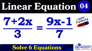 Solving Linear Equations | Part 4 | Step-by-Step Solutions | Algebraic Expression