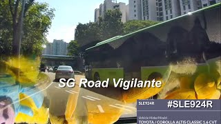 27oct202 p plate #SLE924R toyota altis fail to give way at uncontrolled junction & get hit by bus