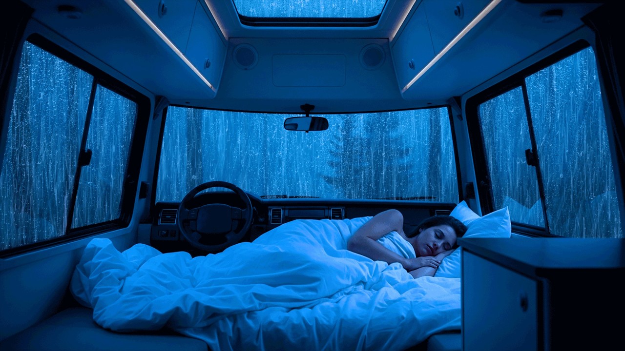 Sons de Chuva no Carro com Tempestade Leve ⚡ Sono Profundo e Descanso Total