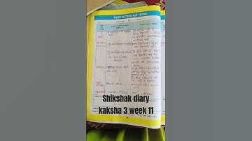 Shikshak diary class 3 #shikshakdiary #class3 #kaksha3 #week11 #day4
