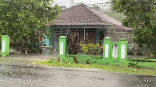 Super Heavy Rain in a Beautiful Small Mountain Town in Indonesia | Rain Sounds To Relax