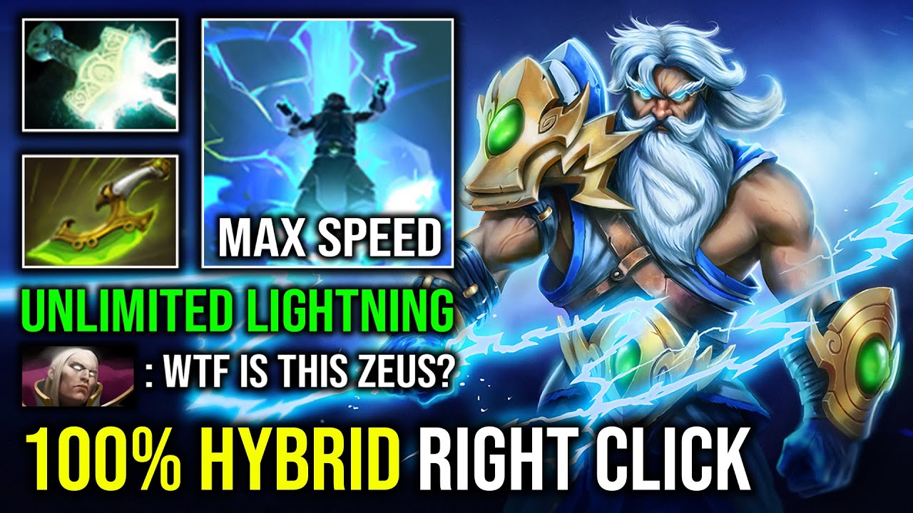 WTF Create Unlimited Lightning Hands 100% Hybrid Right Click Max Speed Mjollnir Zeus Dota 2