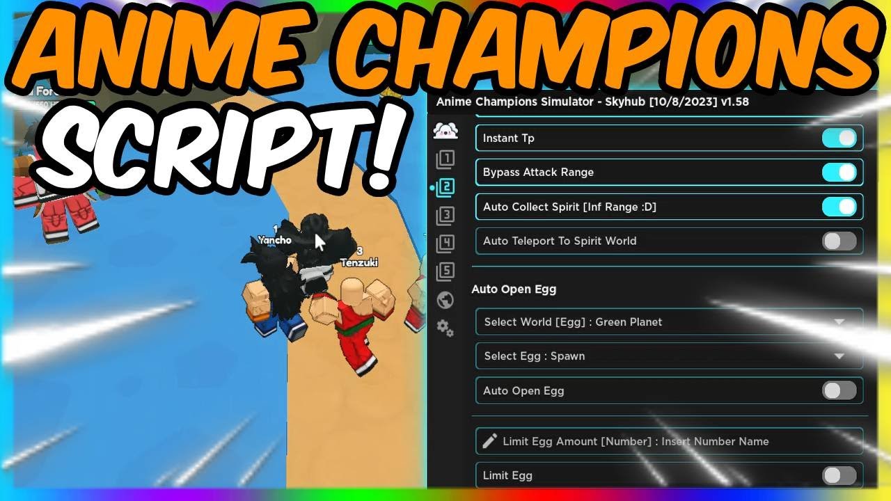 [Updated] Roblox Anime Champions Simulator Script ✨ (Pastebin)