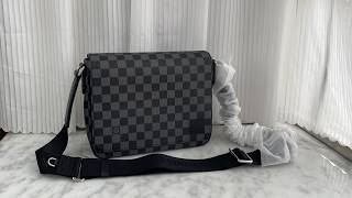Louis Vuitton Damier Graphite Messenger Bag PM Black N42710 Review #review #unboxing #bag