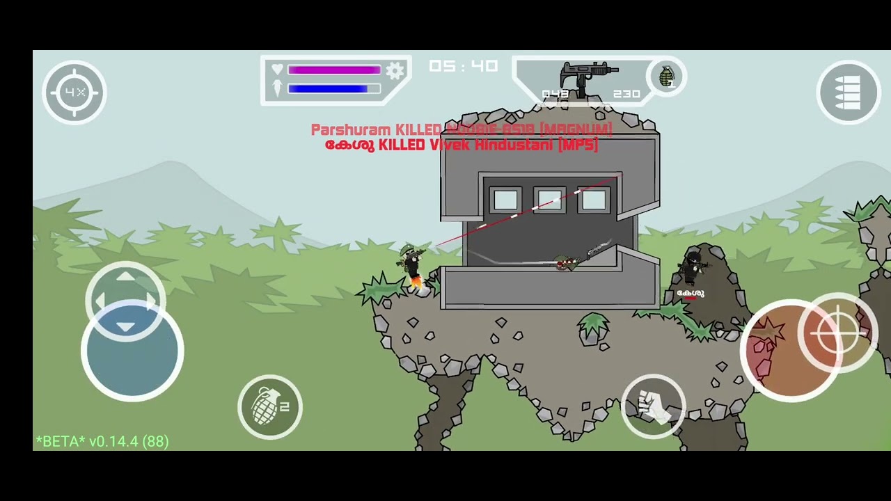 KHILADI high score in outpost , mini militia classic   Doodle army 2