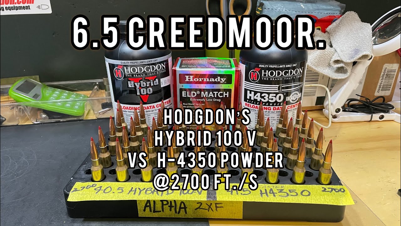 6 5 creedmoor comparing hodgdon s hybrid 100 v vs their h 4350 100