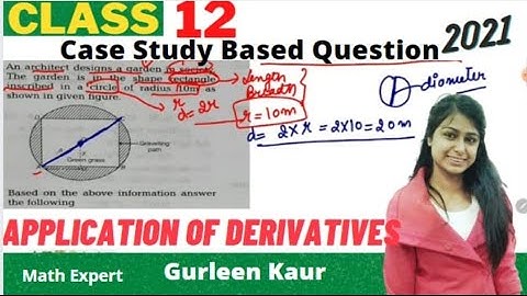 CBSE Class 12th Maths|Case Study Based Question|Application of Derivatives