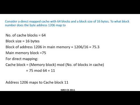 CO49g - Solved example 4 | Direct mapping | GATE