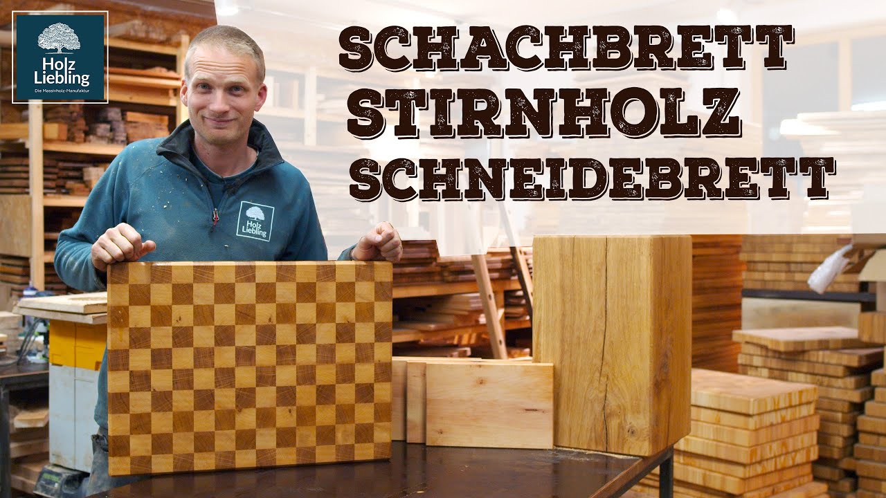 Schachbrett Stirnholz Schneidebrett selber bauen | Holz-Liebling DIY