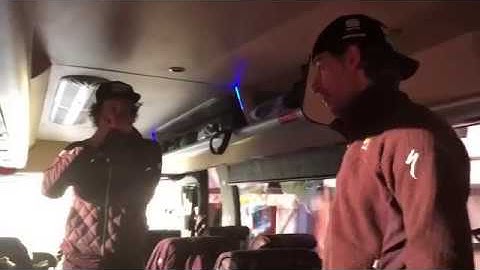 Peter Sagan and Daniel Oss make some music after the race | Tirreno Adriatico 2018