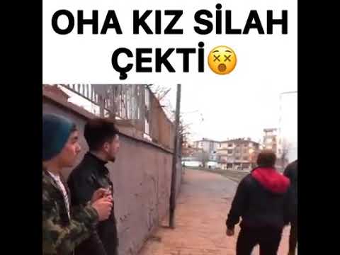 Oha kız silah çekti