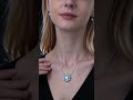 Hijones Round Cut Snowflake Sunflower Moissanite Necklace Silver/Blue #moissanitejewelry #pendant