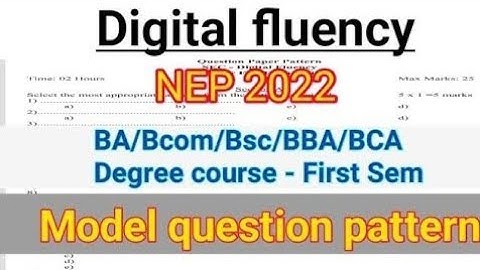 Digital fluency | 1st BA/ Bcom/Bsc/BBA digital fluency model question paper NEP RCU|smart way kannad
