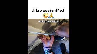 Lil bro was terrified 💀
