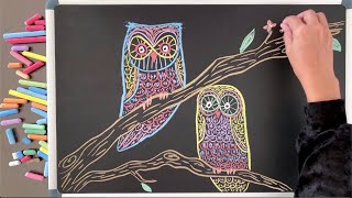 Let&#39;s Draw Some Owls ♫ 8 HOURS of Relaxing Chalk Art &amp; Music