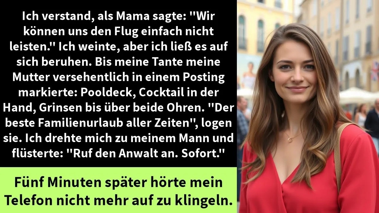 Ich verstand, als Mama sagte： ＂Wir können uns den Flug einfach nicht leisten ＂ Ich weinte,