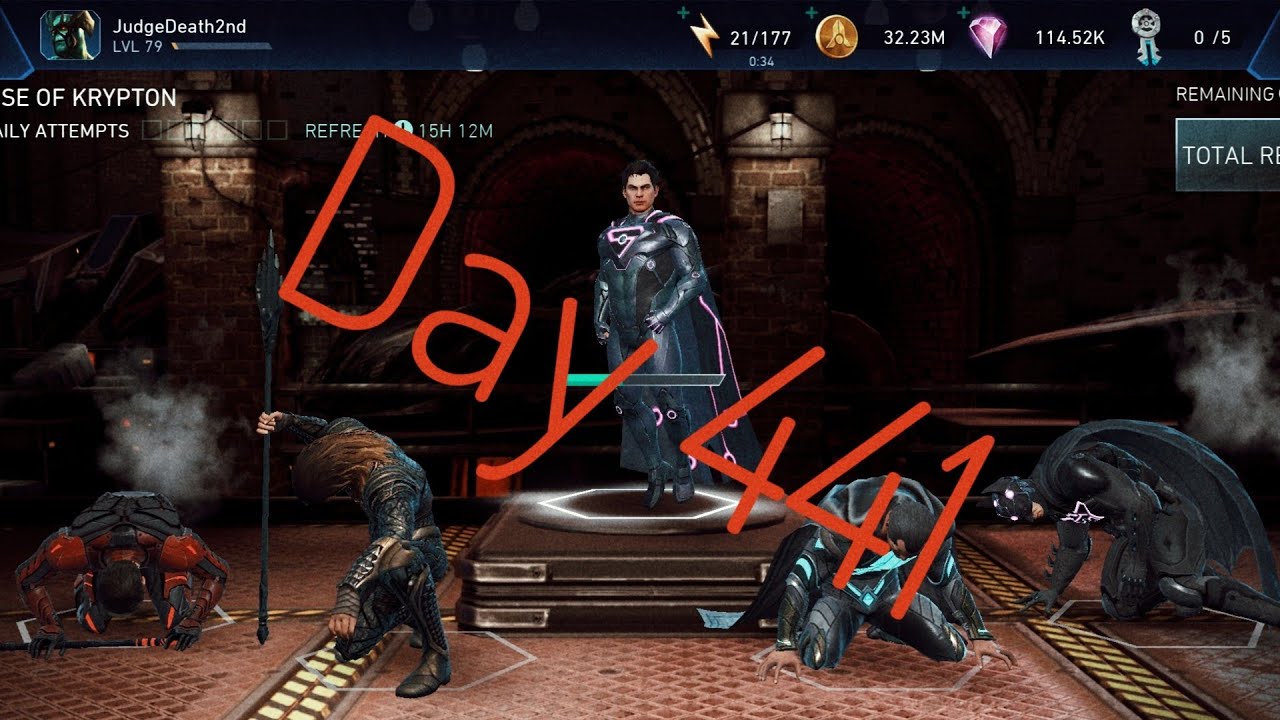 Injustice 2 mobile. Road to 100mil TTV f2p. Day 441 Rise of Krypton sr H1T5 subbosses are down