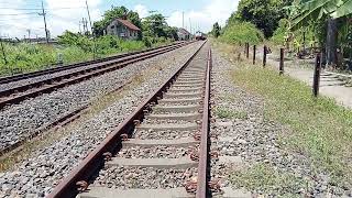 Siang hari jam 12.40 KA sritanjung dengan CL Penataran persilangan 2 kereta stasiun Porong Sidoarjo.