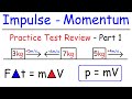Impulse and Momentum Conservation - Inelastic & Elastic Collisions