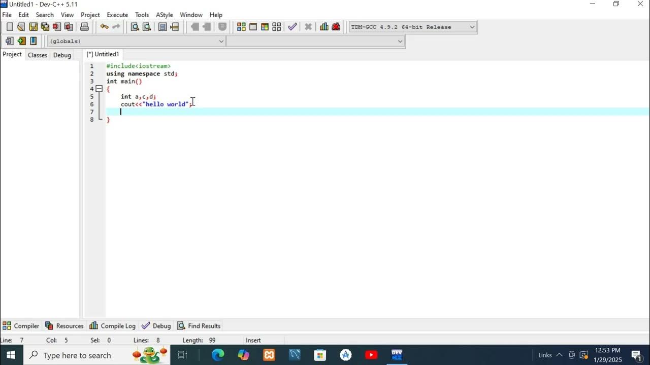 c++ hello world program explanation in pashto - YouTube