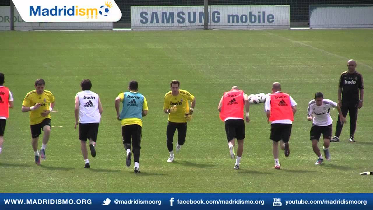 Real Madrid Players Warm Up in Training