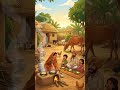 Beautiful Village Morning Nature Scene