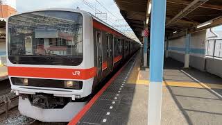 JR武蔵野線209系500番台千ケヨM76編成 新松戸駅発車